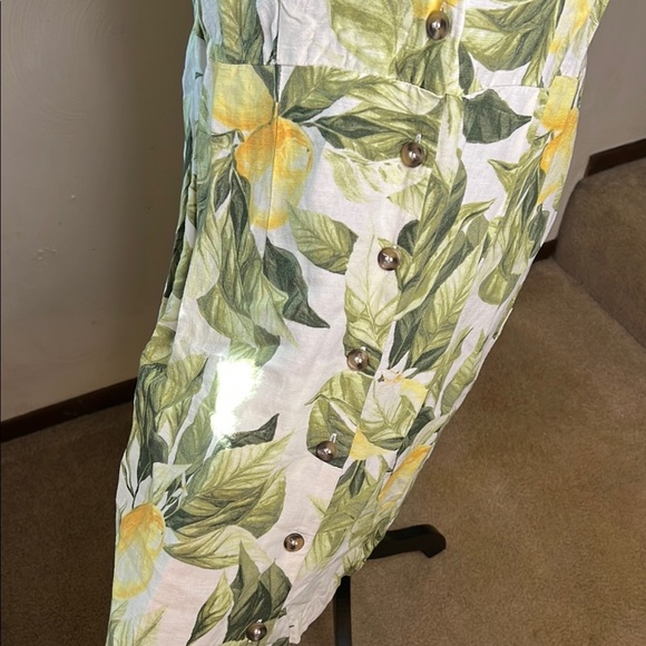 H&M Linen Sundress with Lemon Print Size L - Picture 3 of 7
